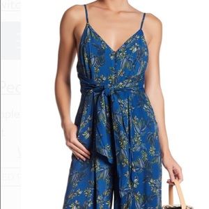 Free People Floral Print Tie Waist Jumpsuit